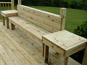 Pressure treated wood deck